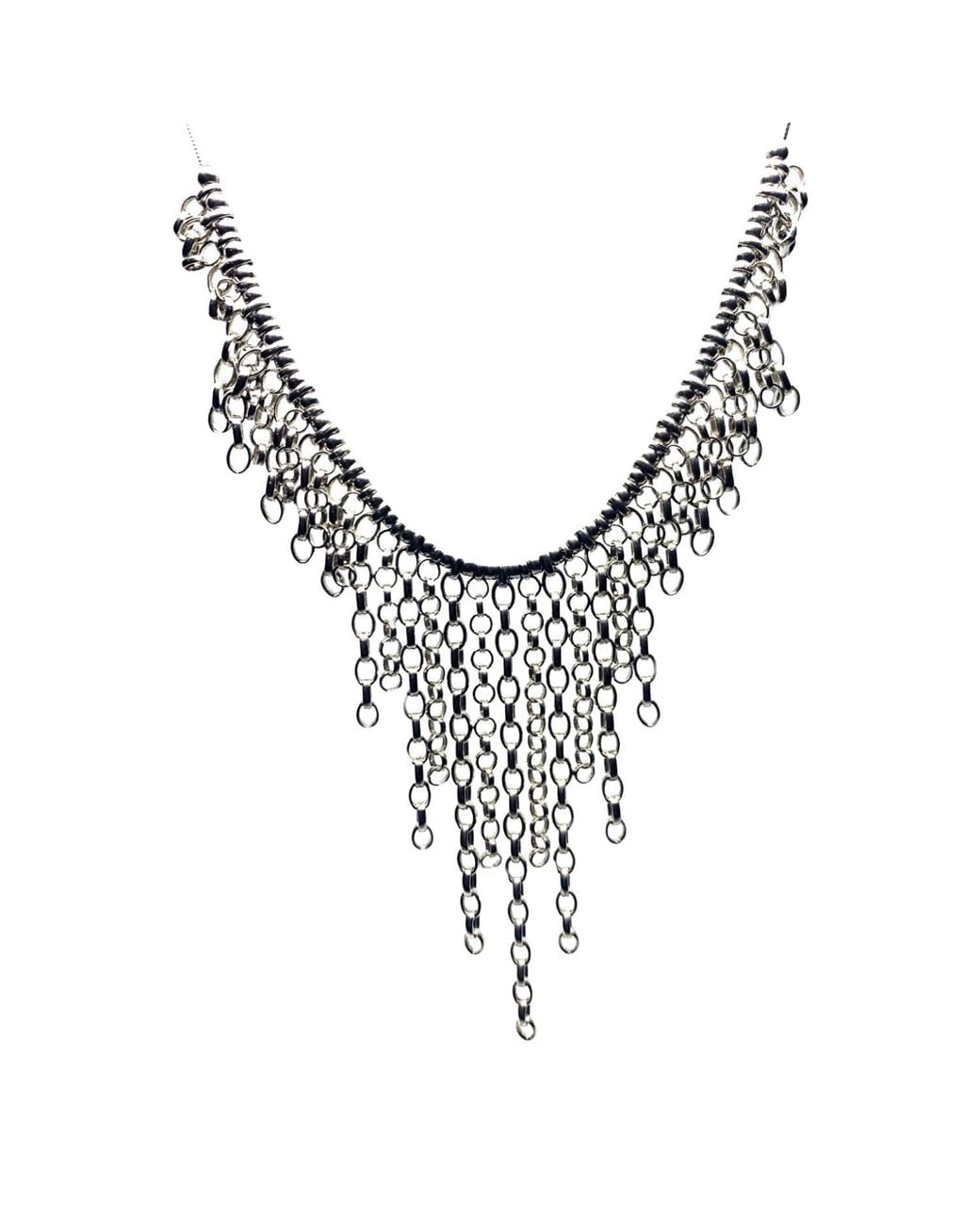 Tg-Jewellery by Tamara Gervasio Black Handmade Rain Drop Chains Necklace – Sterling