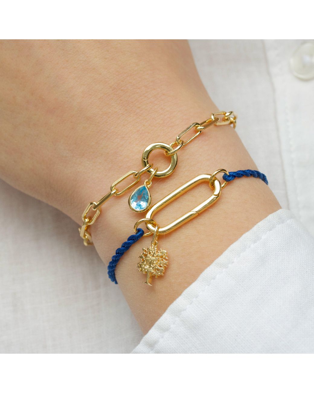 With Love Darling Blue Smile Charms Bracelet
