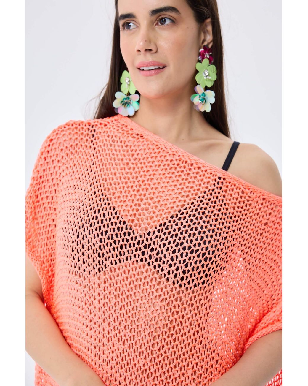 Peraluna Pink Fiona Openwork Knit Tunic