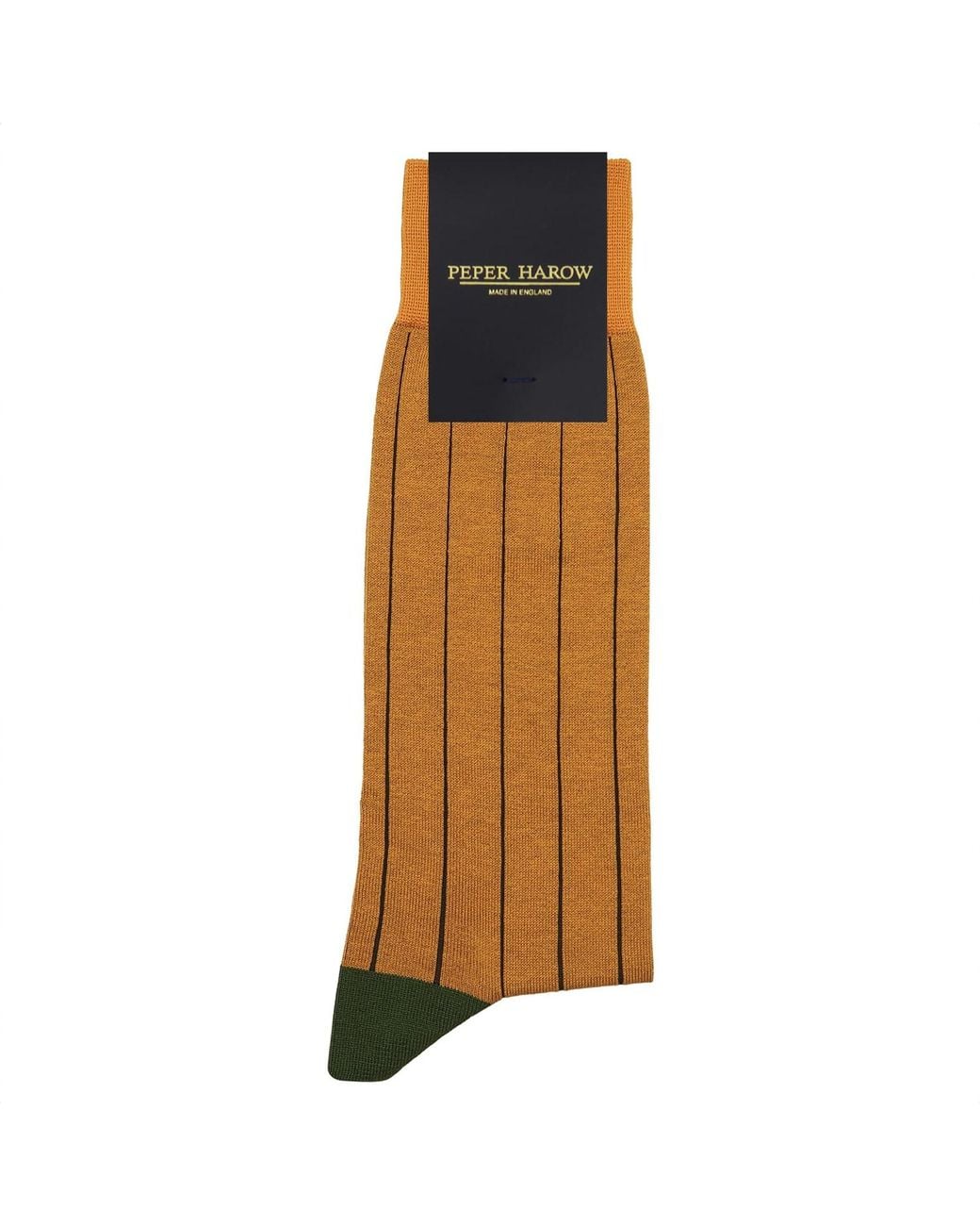Peper Harow - Made in England Brown Pin Stripe Socks for men