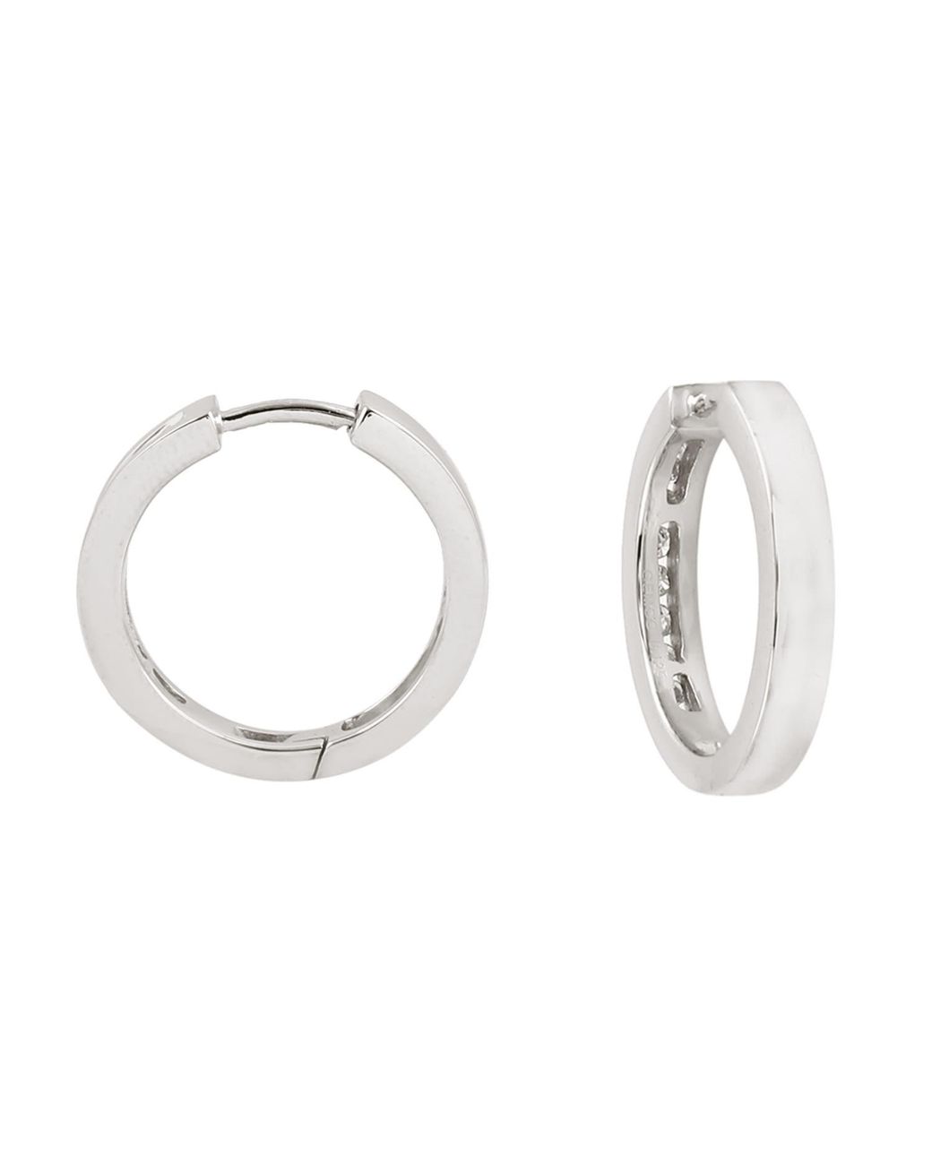Artisan Metallic Channel Set Diamond Huggies Earrings