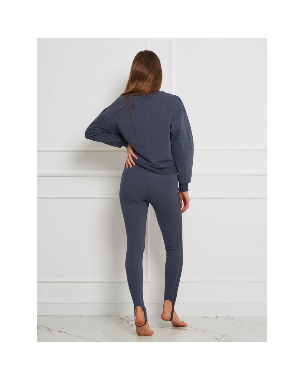Oh!Zuza Blue Short Sweatshirt & Stirrup Leggings Set