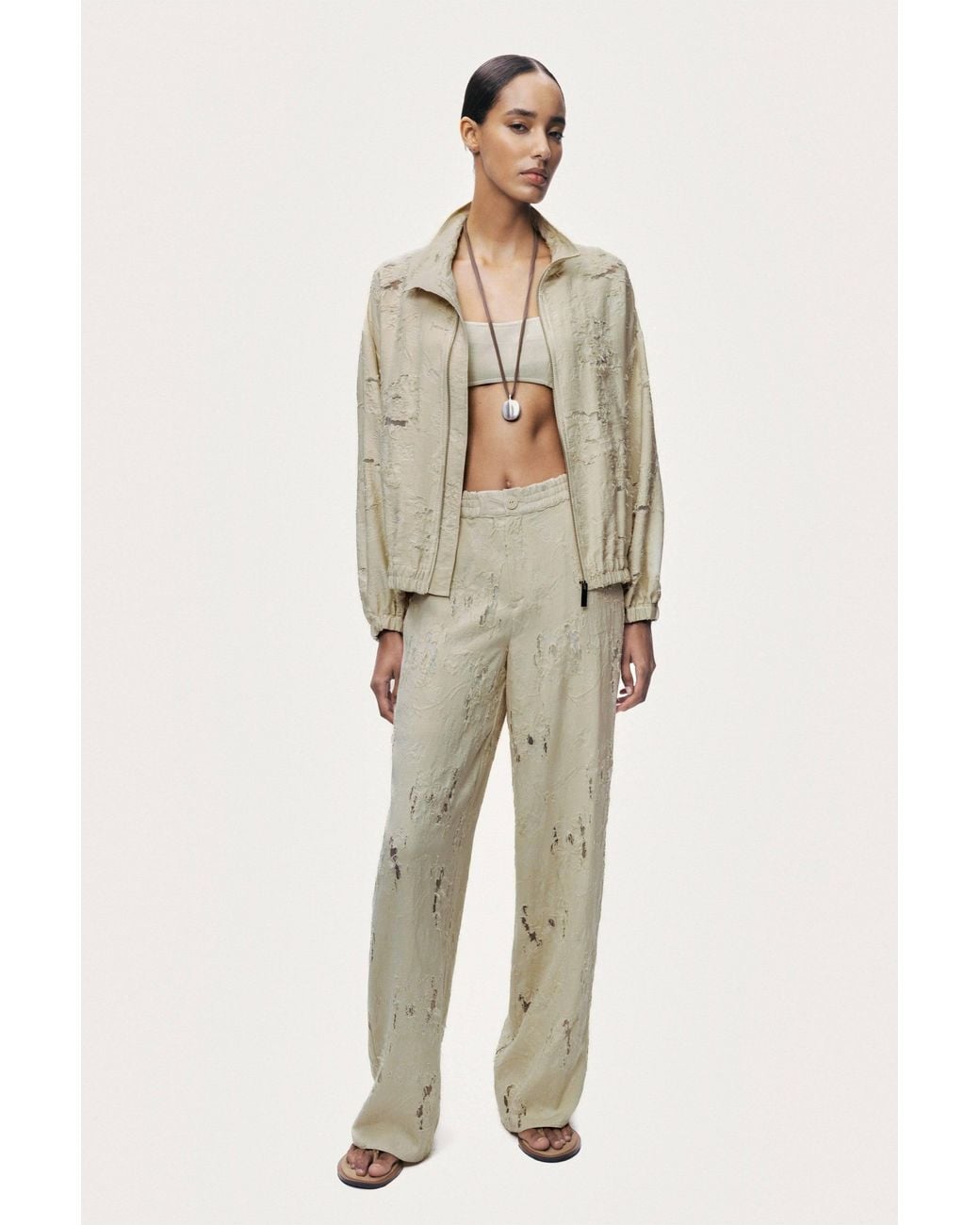 Nocturne Natural Jacquard Bomber Jacket