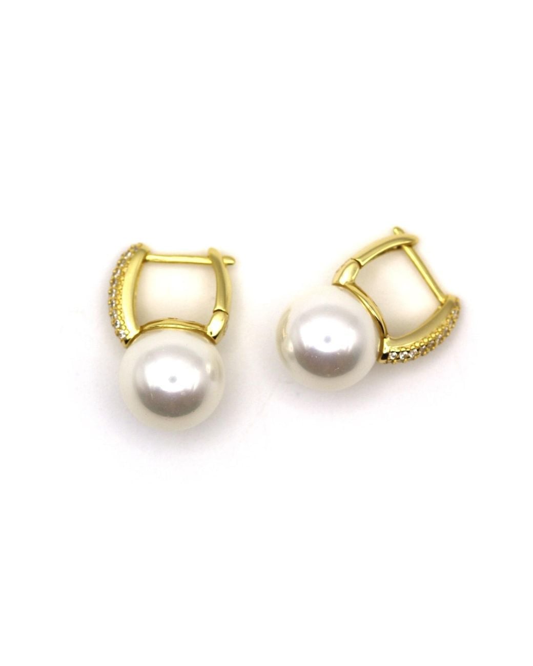 VicStoneNYC Fine Jewelry Metallic Pearl Hoop Earrings