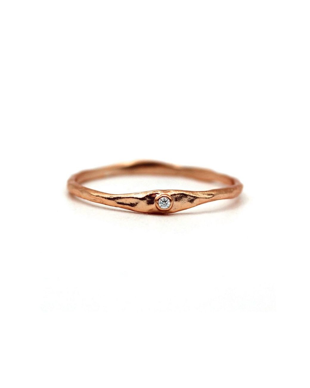 VicStoneNYC Fine Jewelry Metallic Natural Diamond Hammered Textured Ring