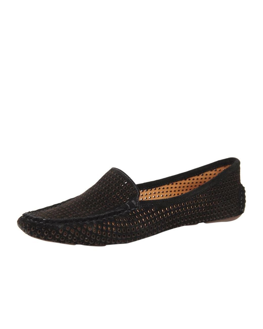 Patricia Green Barrie Driving Moccasin in Black | Lyst