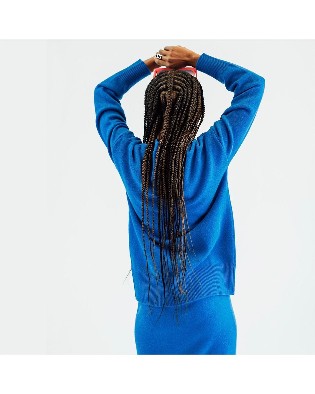 Zenzee Blue Cashmere V-Neck Cardigan