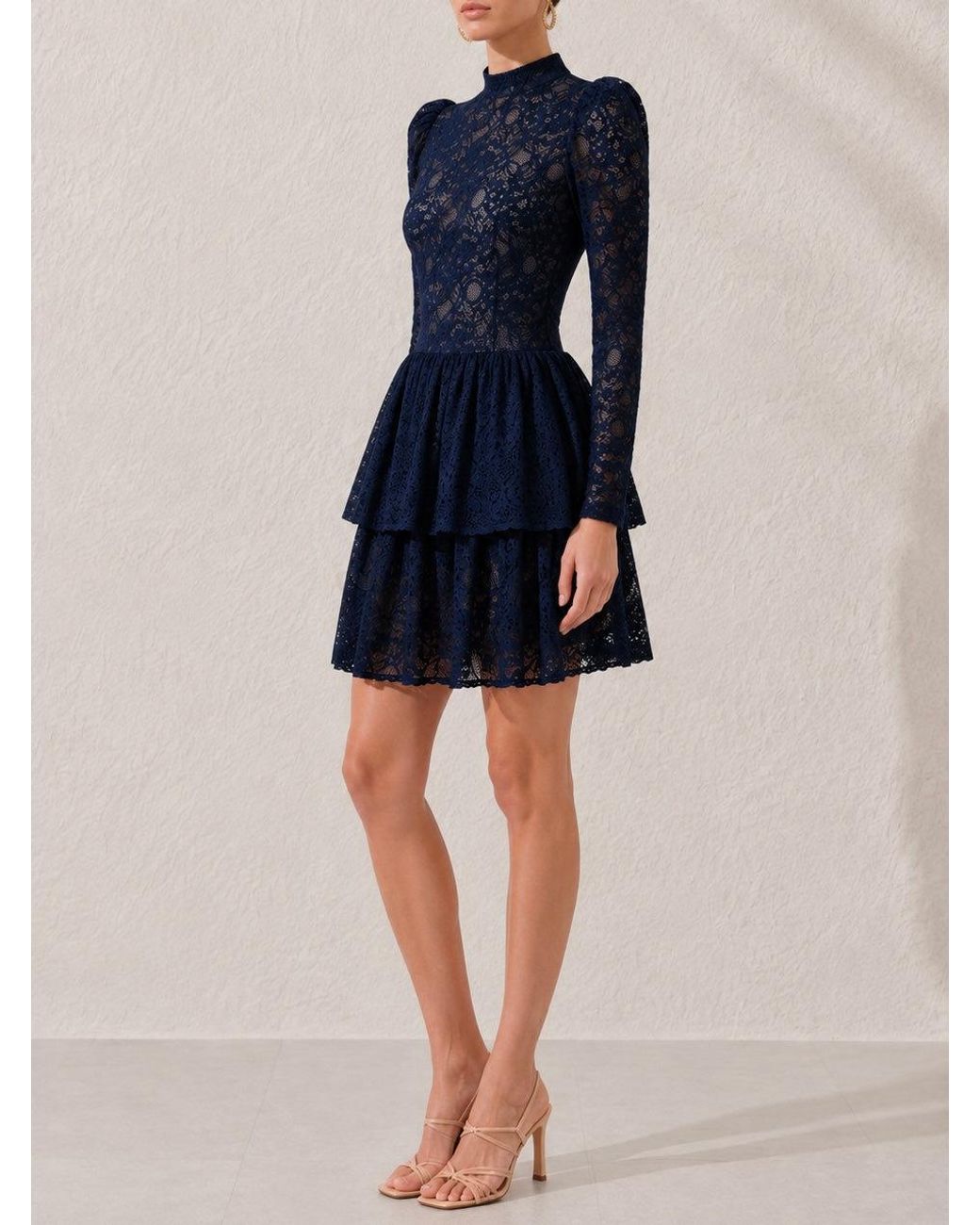 Mandarano Blue Siena Lace Dress