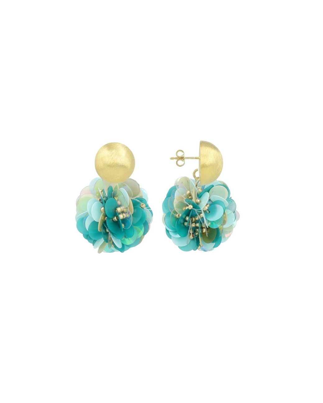 LOTT.gioielli Green Sequin Globe Earrings L
