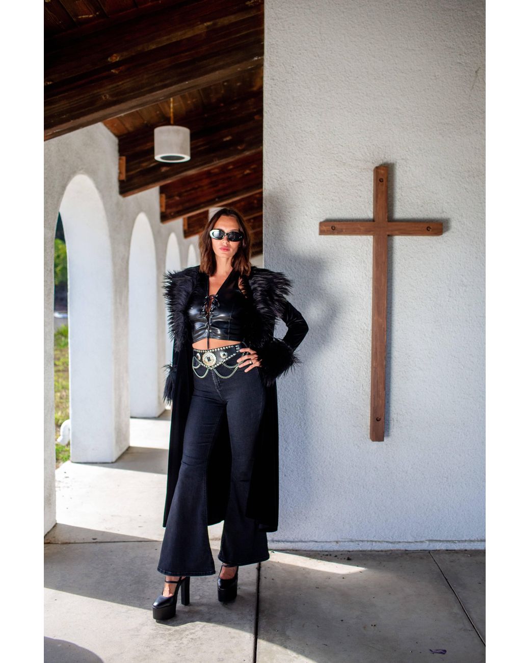 Jennafer Grace Black Penny Vixen Faux Fur Jacket