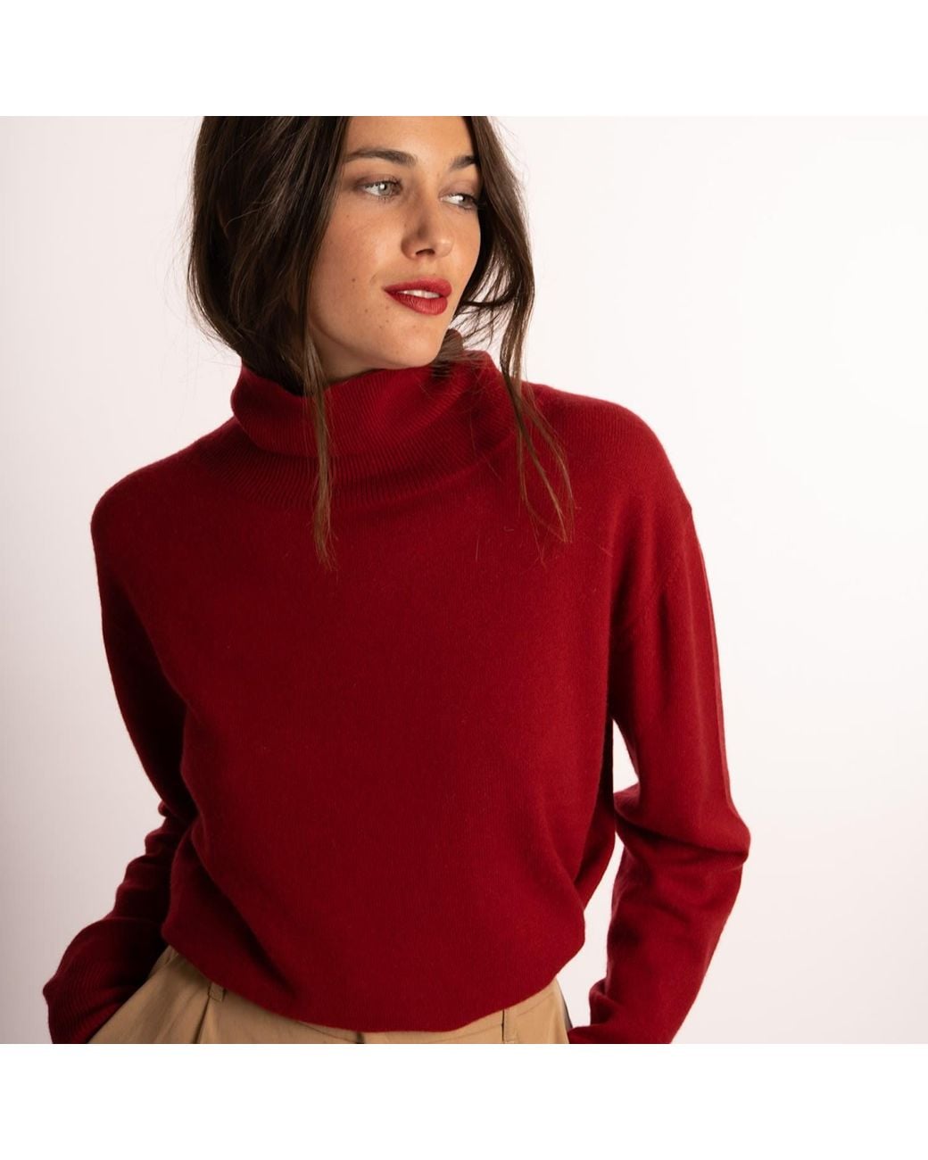 Bel Cashmere Red Lisa Cashmere Sweater