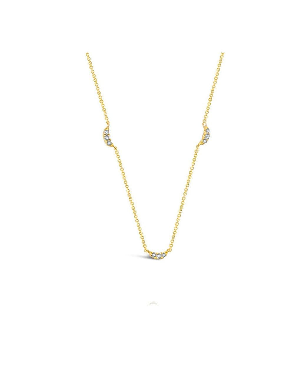 Genevieve Collection Metallic 18K Moon Shape Diamond Necklace Choker