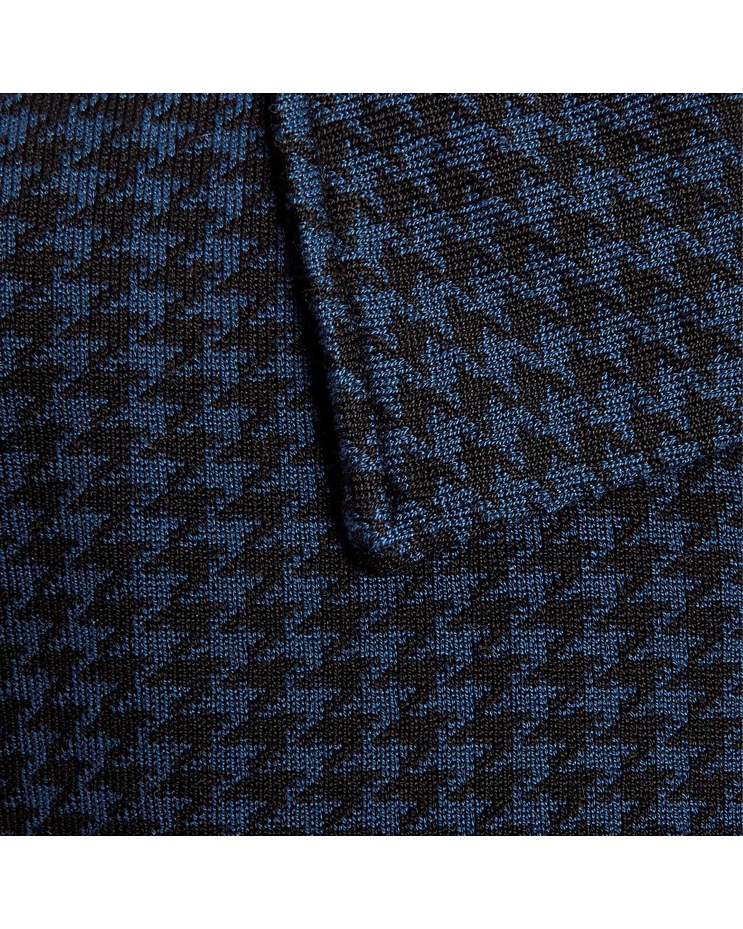 SEREN LONDON Blue Houndstooth Knitted Jacket for men