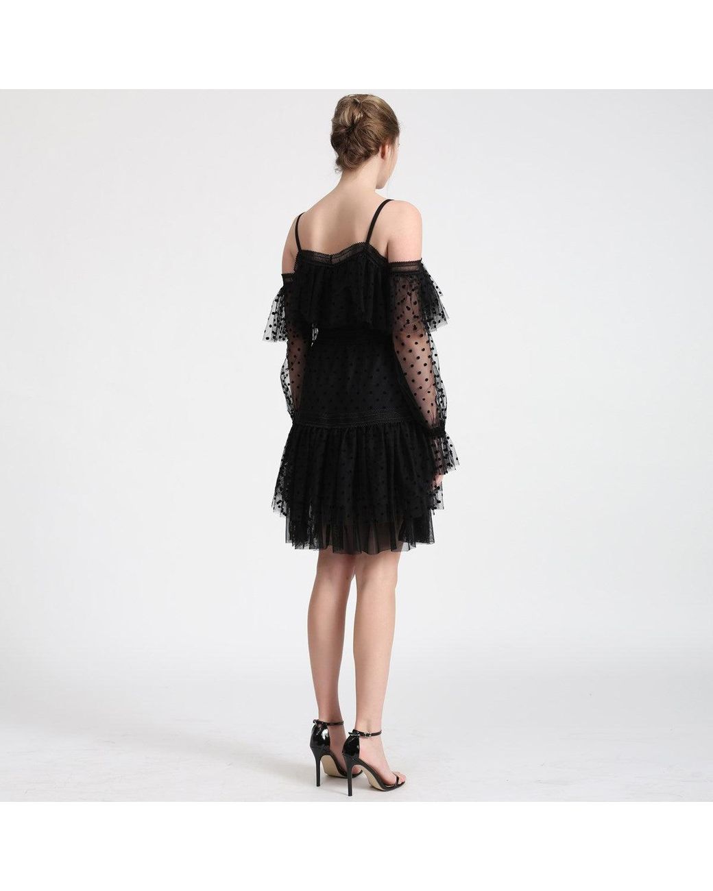 Smart and Joy Black Negligee Style Dress