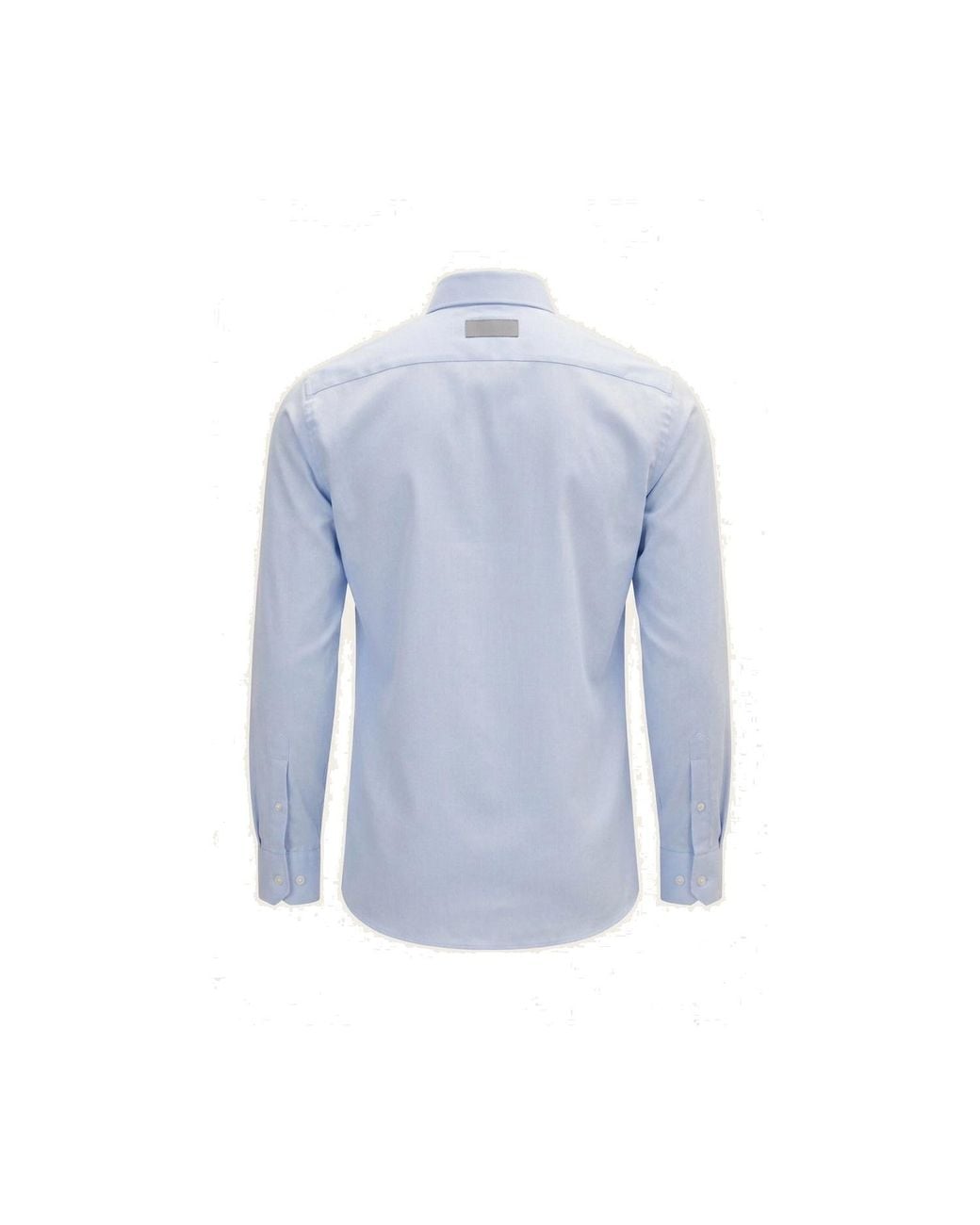 Ron Tomson Blue Non-Iron Pure Cotton Spread Collar Dress Shirt for men