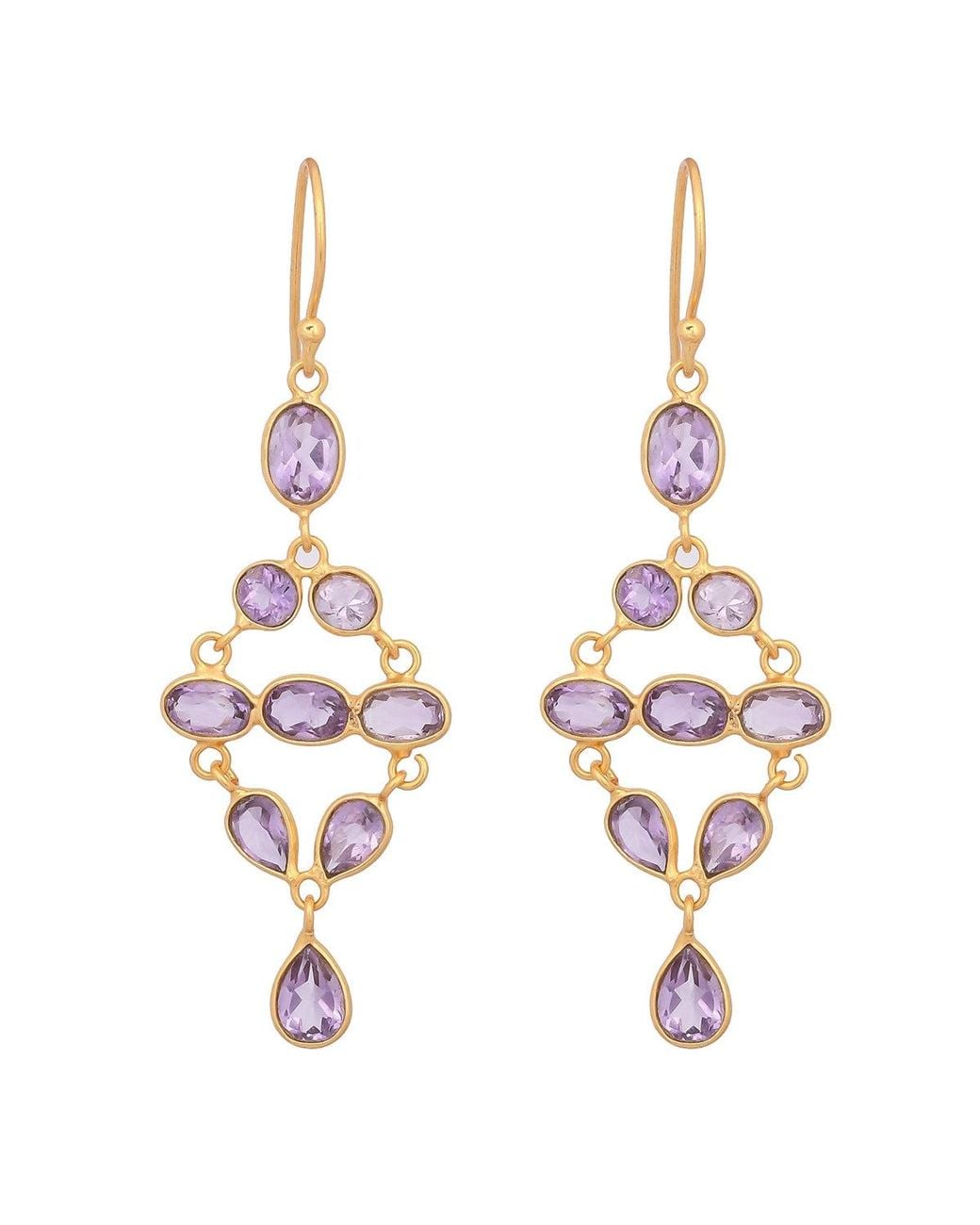 Opium Jewels Metallic Tara Amethyst Earrings