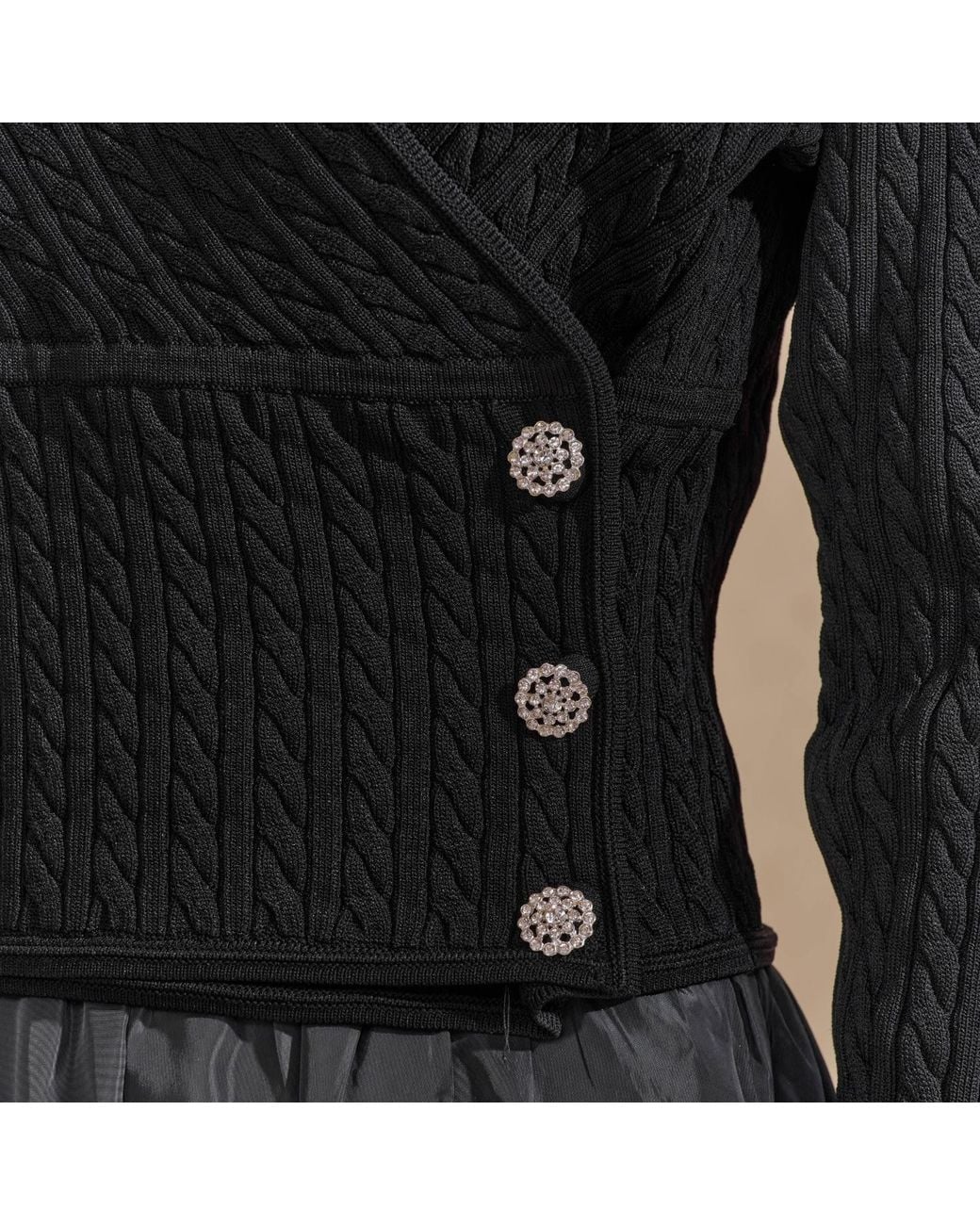 Tinta Roch Roch Perel Embellished Cable Wrap in Grey | Lyst UK