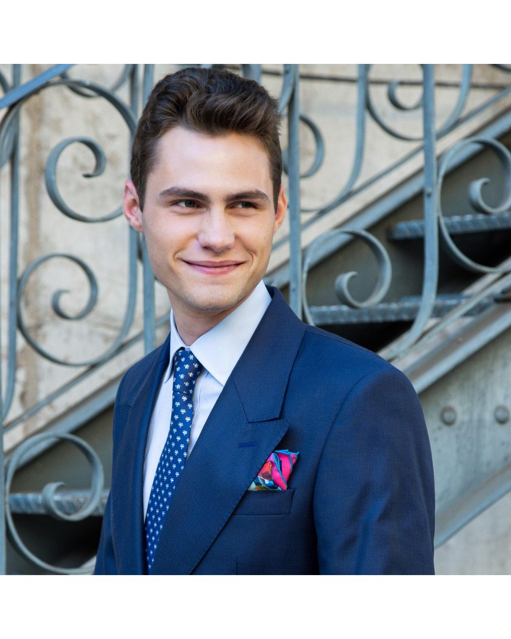 Otway & Orford Blue 'Break Away' Cycling Silk Pocket Square. Full-Size for men