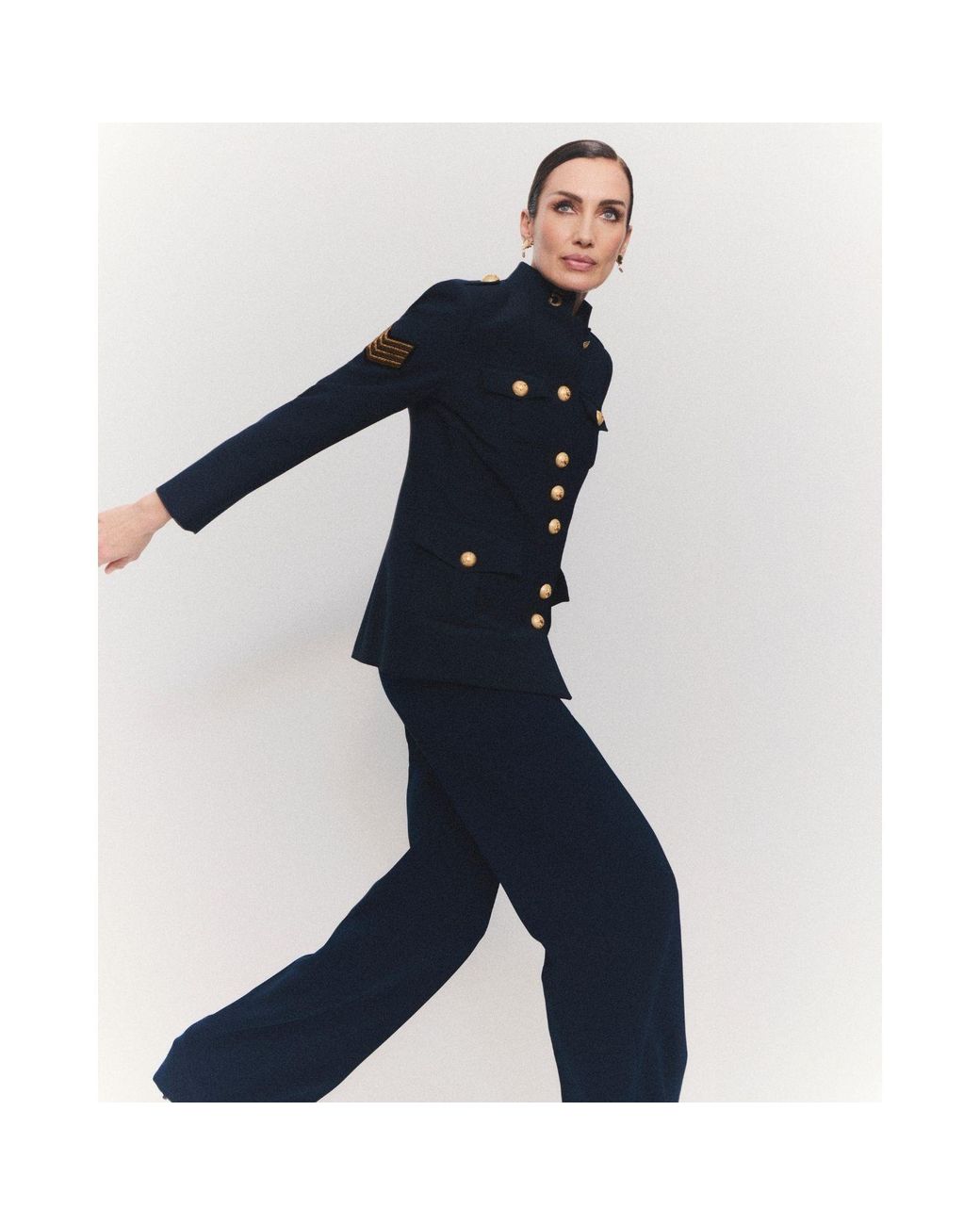 The Extreme Collection Blue Military Jacket With Embroidery