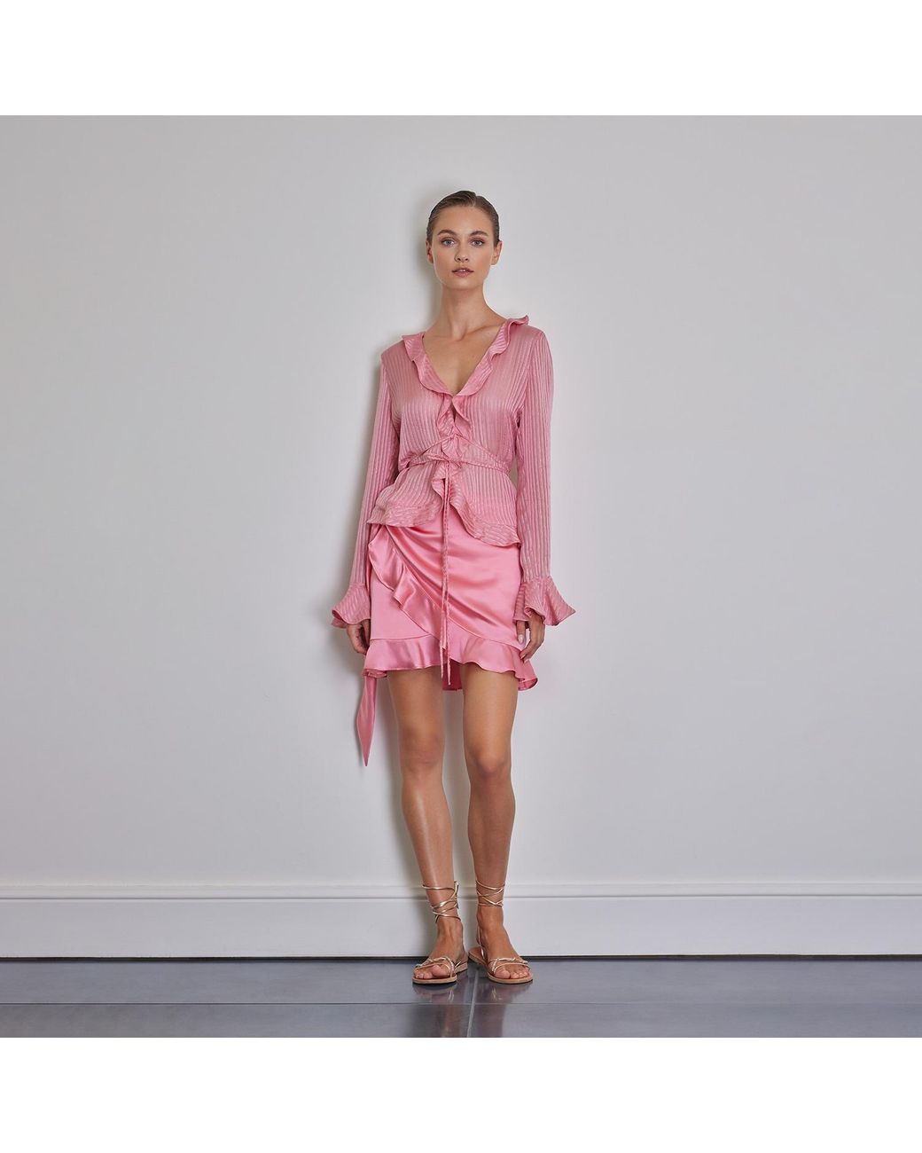 Anse Victorin Pink Lily Silk Blouse