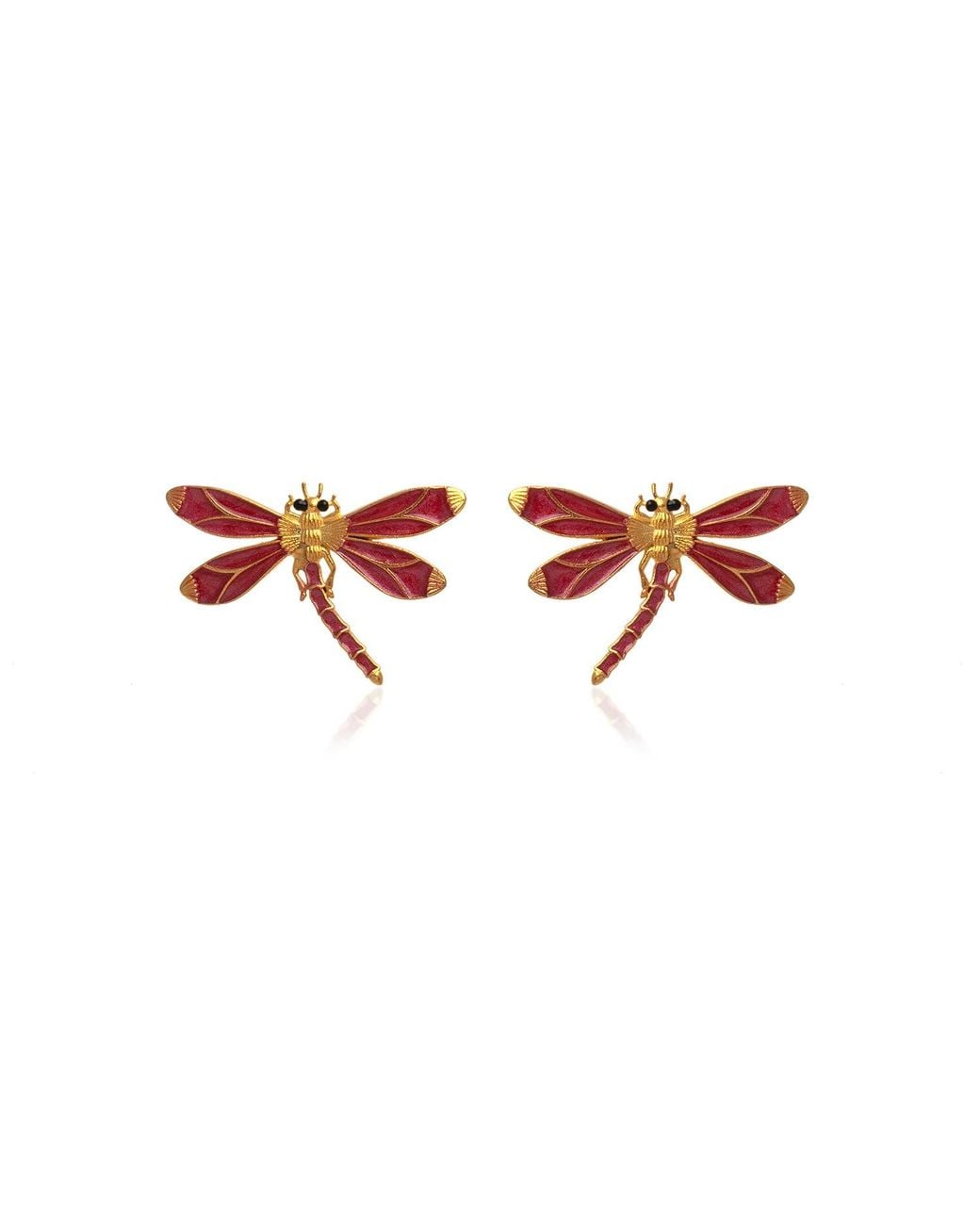 Milou Jewelry Red Dragonfly Earrings