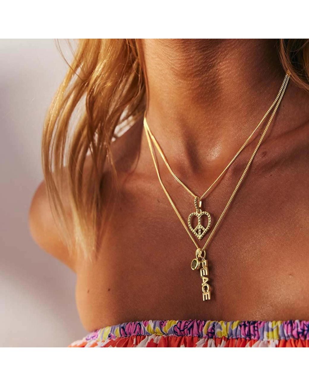 Charlotte's Web Jewellery Metallic Peace Heart Pendant Necklace