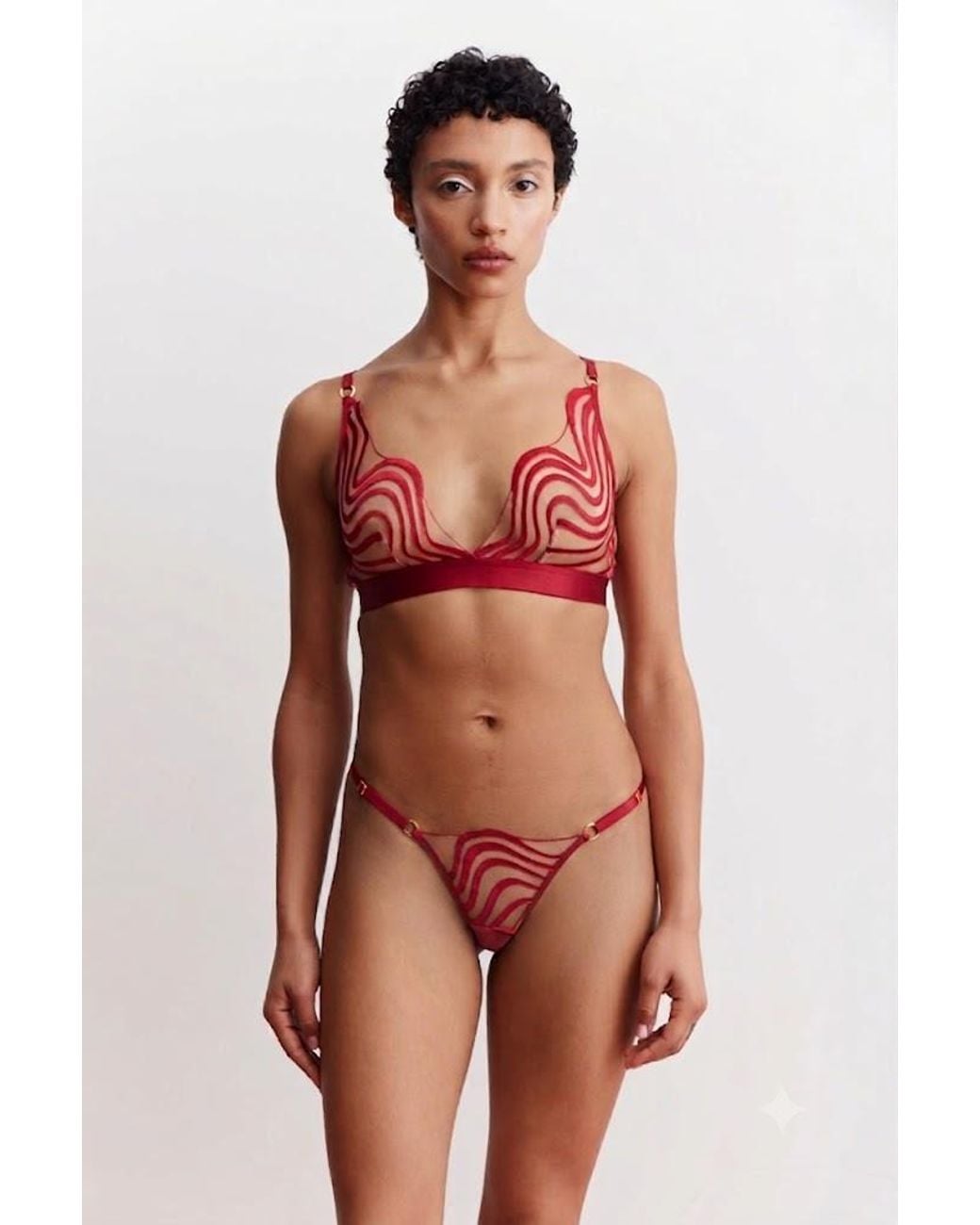 Somewhere Never Red Making Waves Triangle Bralette