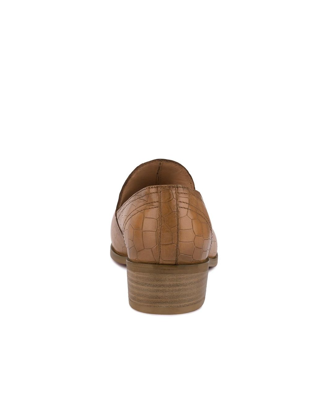 Rag & Co Brown Lilliam Metal Highlight Casual Leather Loafers