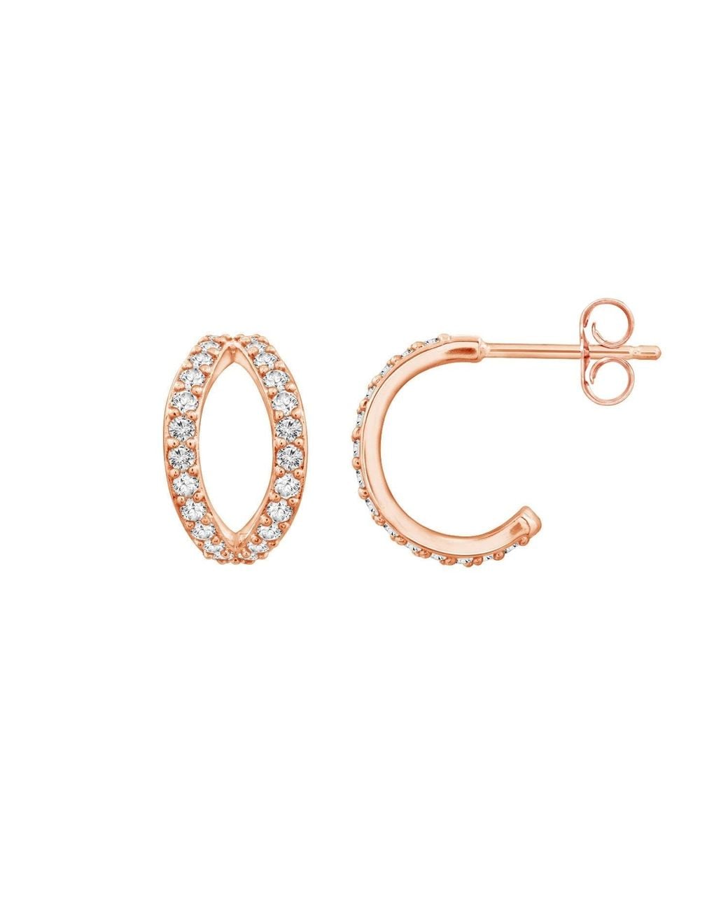 Diamonbliss Metallic Pave Duo Hoop Earrings