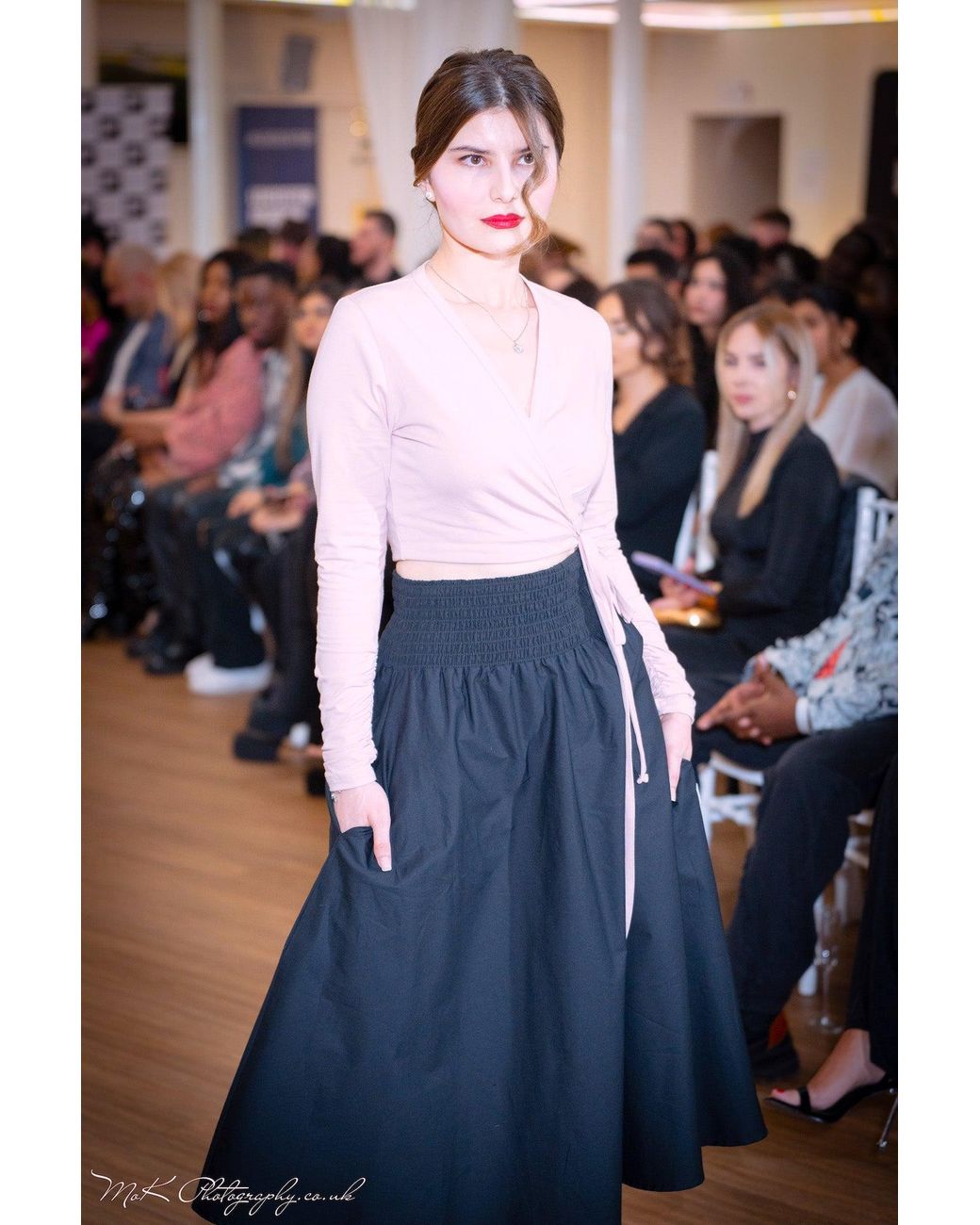 Frock Tales Black Orchid Midi Skirt With Pockets