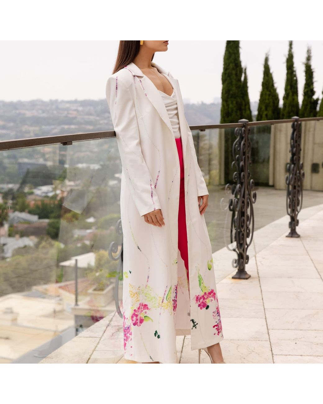 Roqaia Fashion House White Blossom Breeze Kaftan