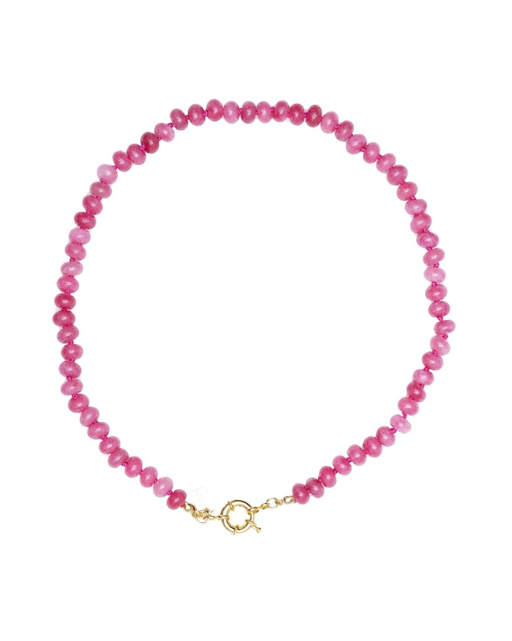 Christina Greene Pink Sweet Stone Beaded Knotted Necklace