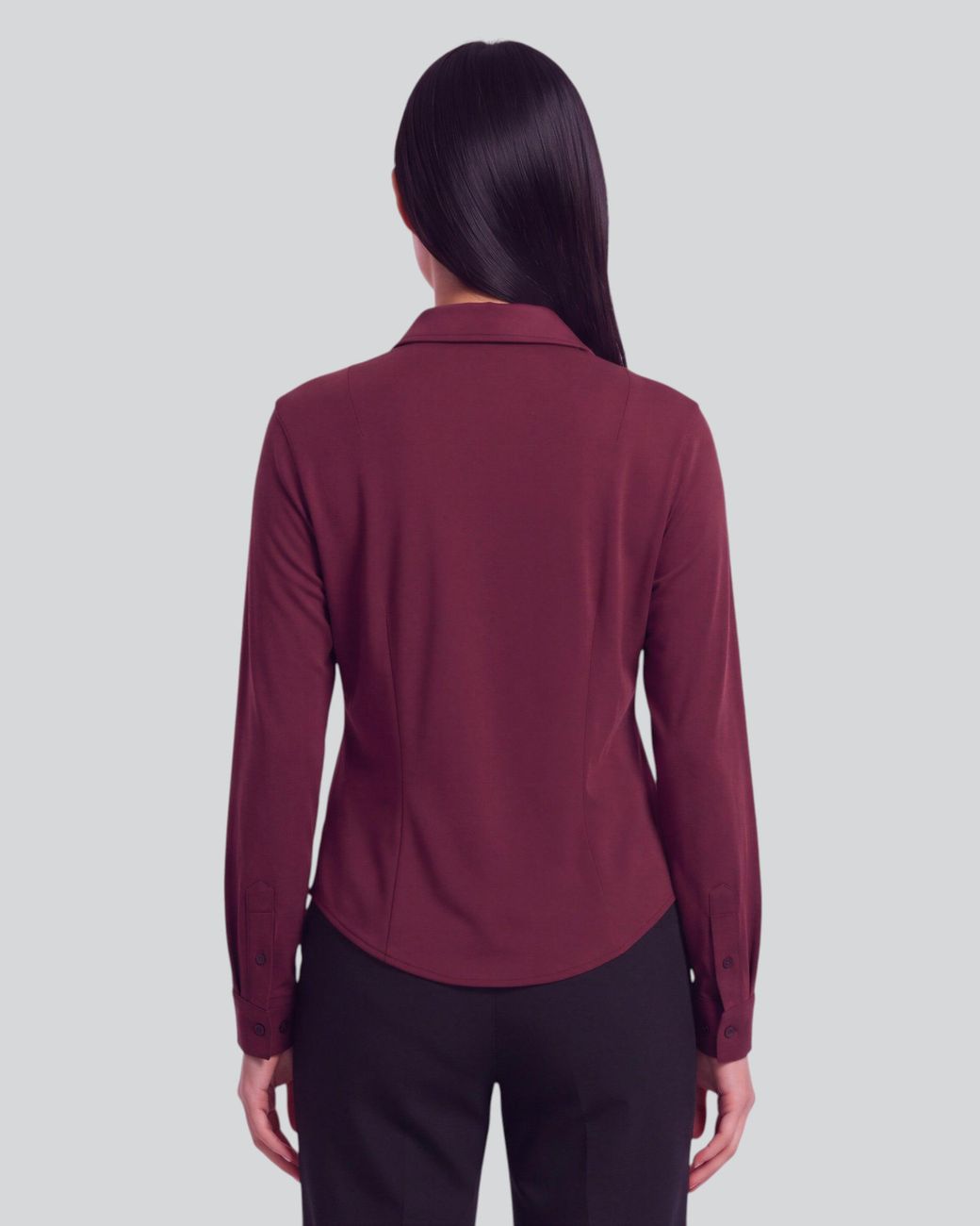 Lords of Harlech Purple Stephanie Port Lyocell Stretch Long-Sleeve Shirt
