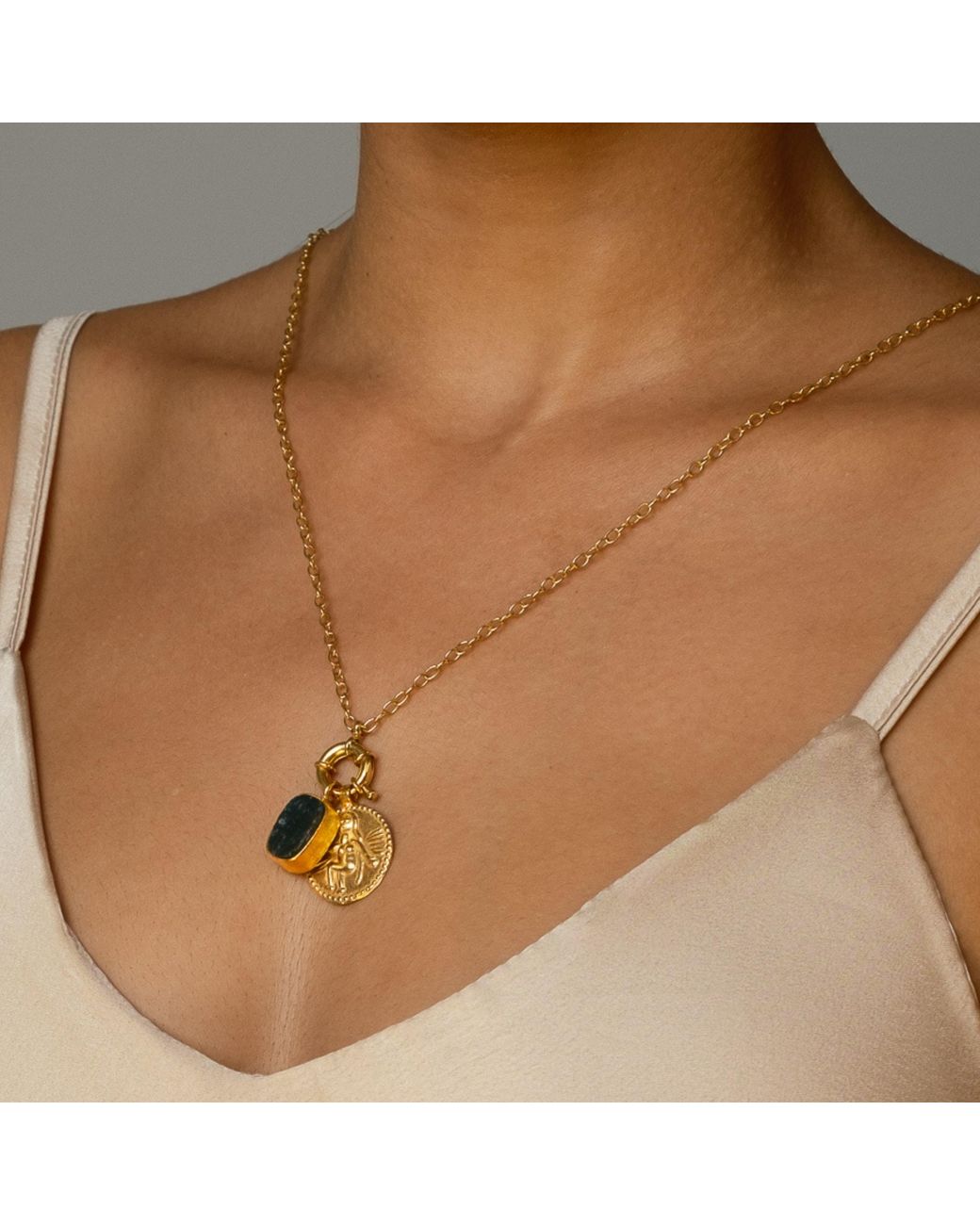 Goddess Charms Blue Elemental Crystal Necklace