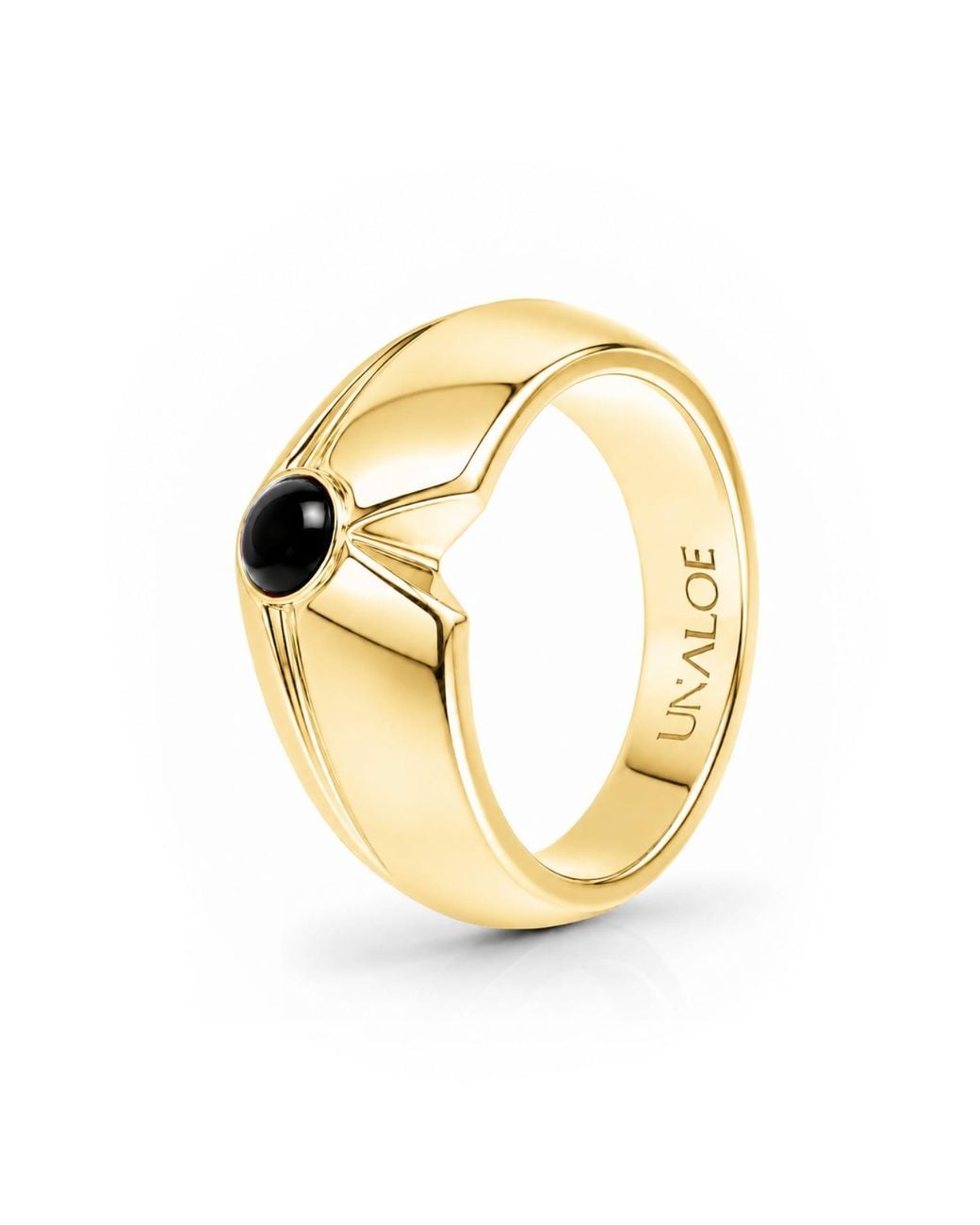 Unaloe Metallic Onyx Geometric Statement Ring – -Plated Sterling