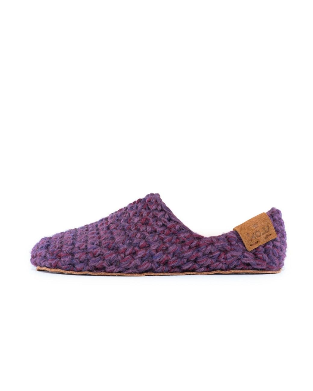 Kingdom of Wow Purple Artisan Made Wool Slippers For