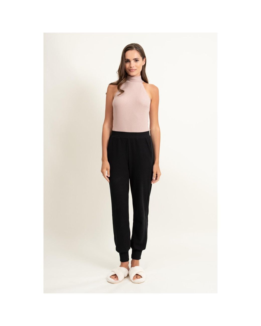 Oh!Zuza Black Cotton Ribbed Sweatpants