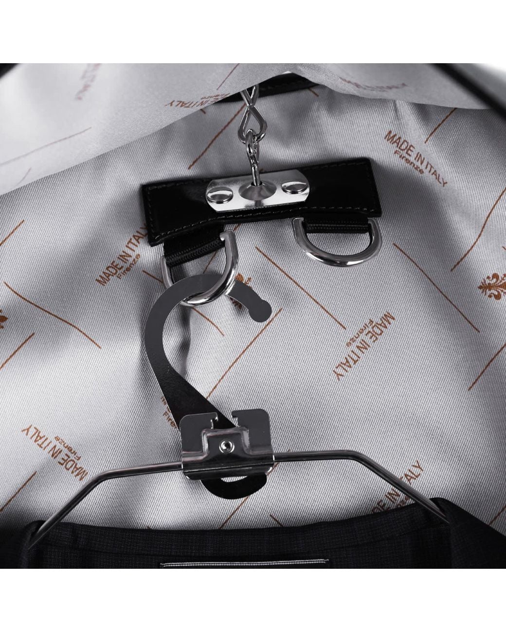 Time Resistance Black Leather Garment Bag for men