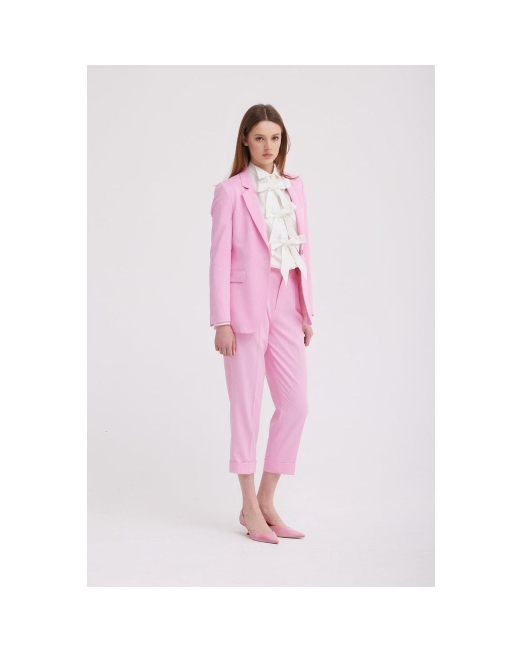 Georgette Pink Peony Tailored Trousers