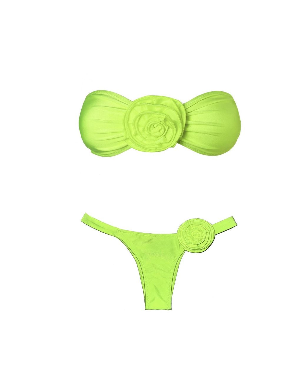 Ak Royalty Resortwear Green Rosé Bikini Neon