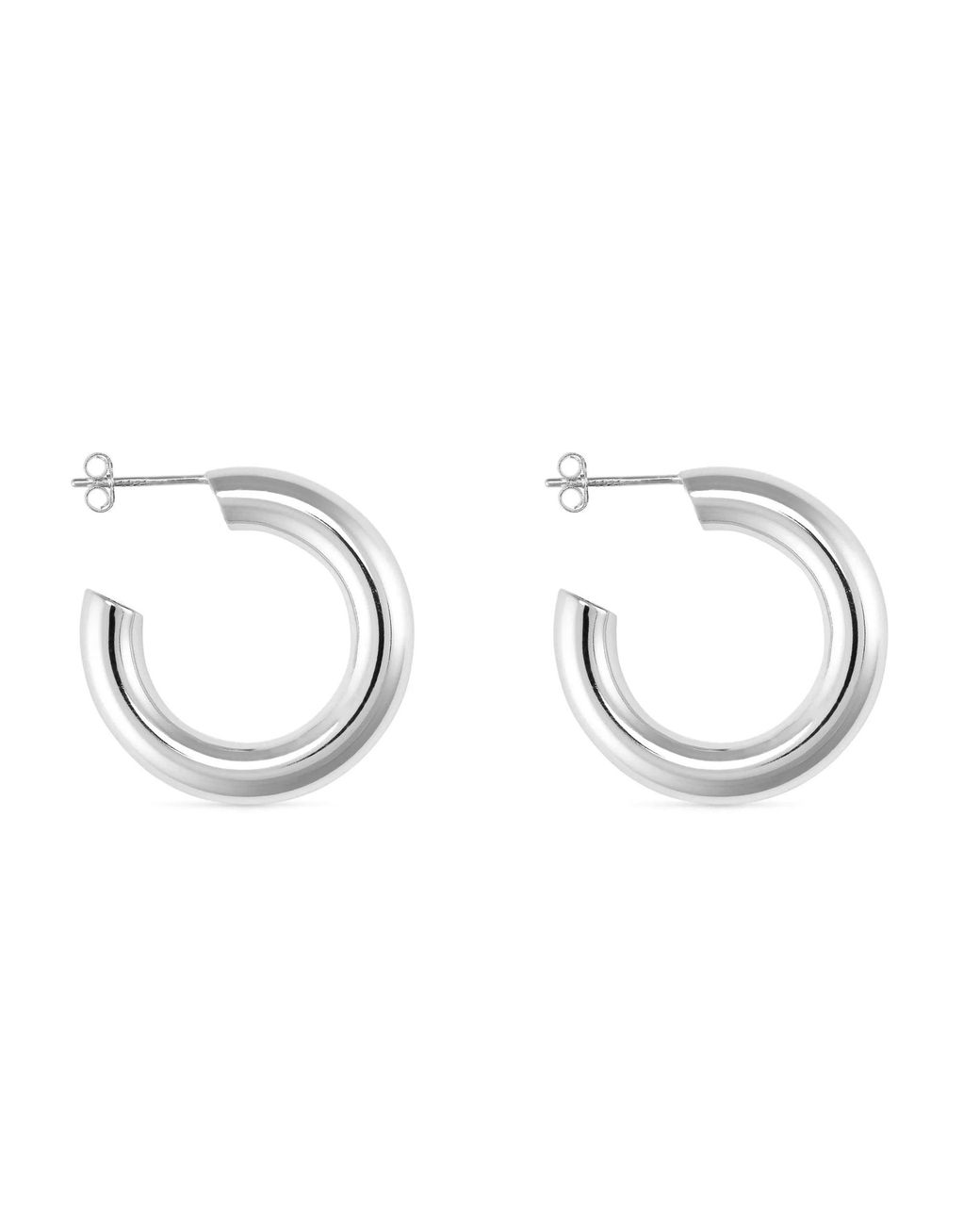 Elk & Bloom Metallic Chunky Sterling Hoop Earrings