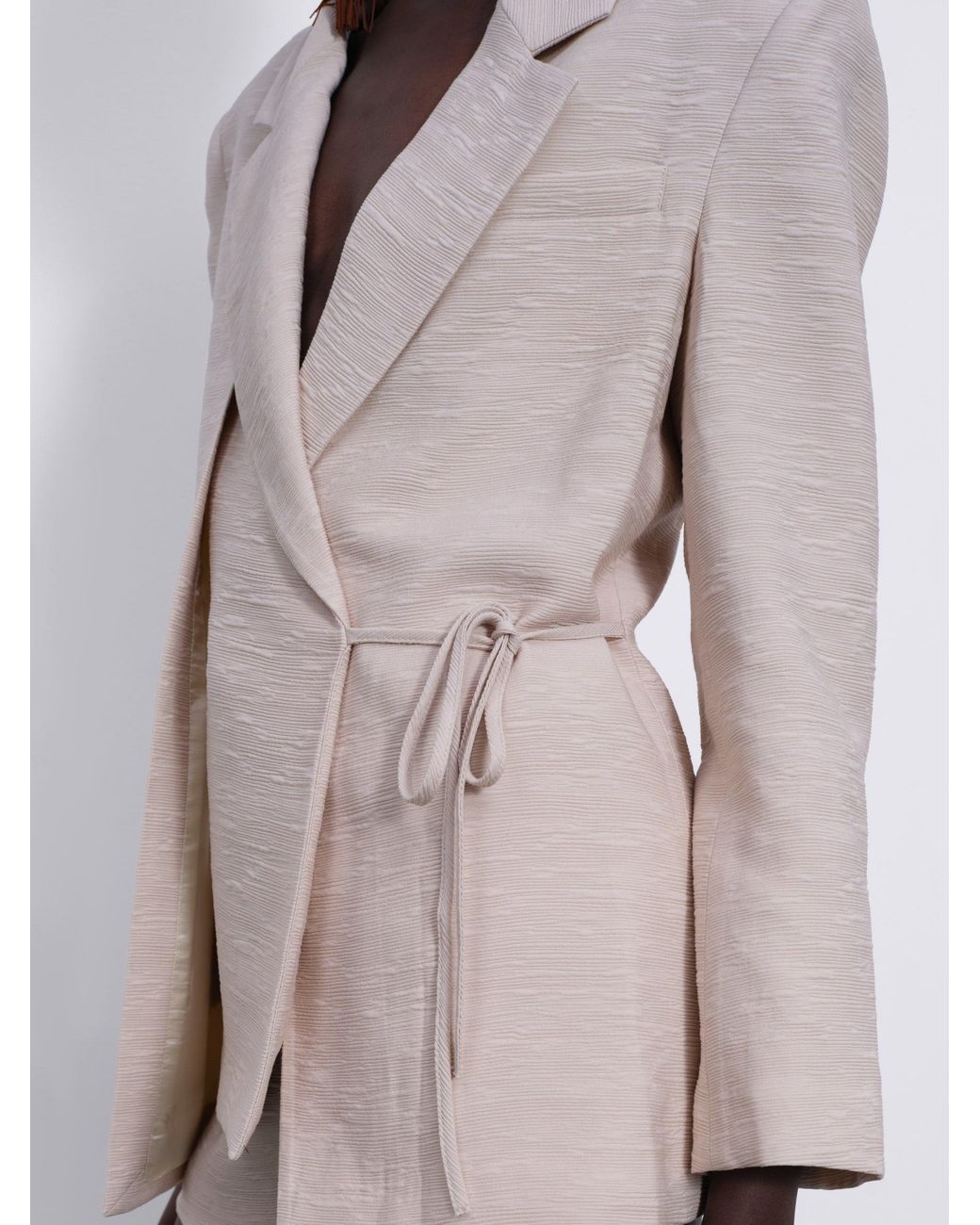 Sélone White Neutrals Helia Wrap Blazer