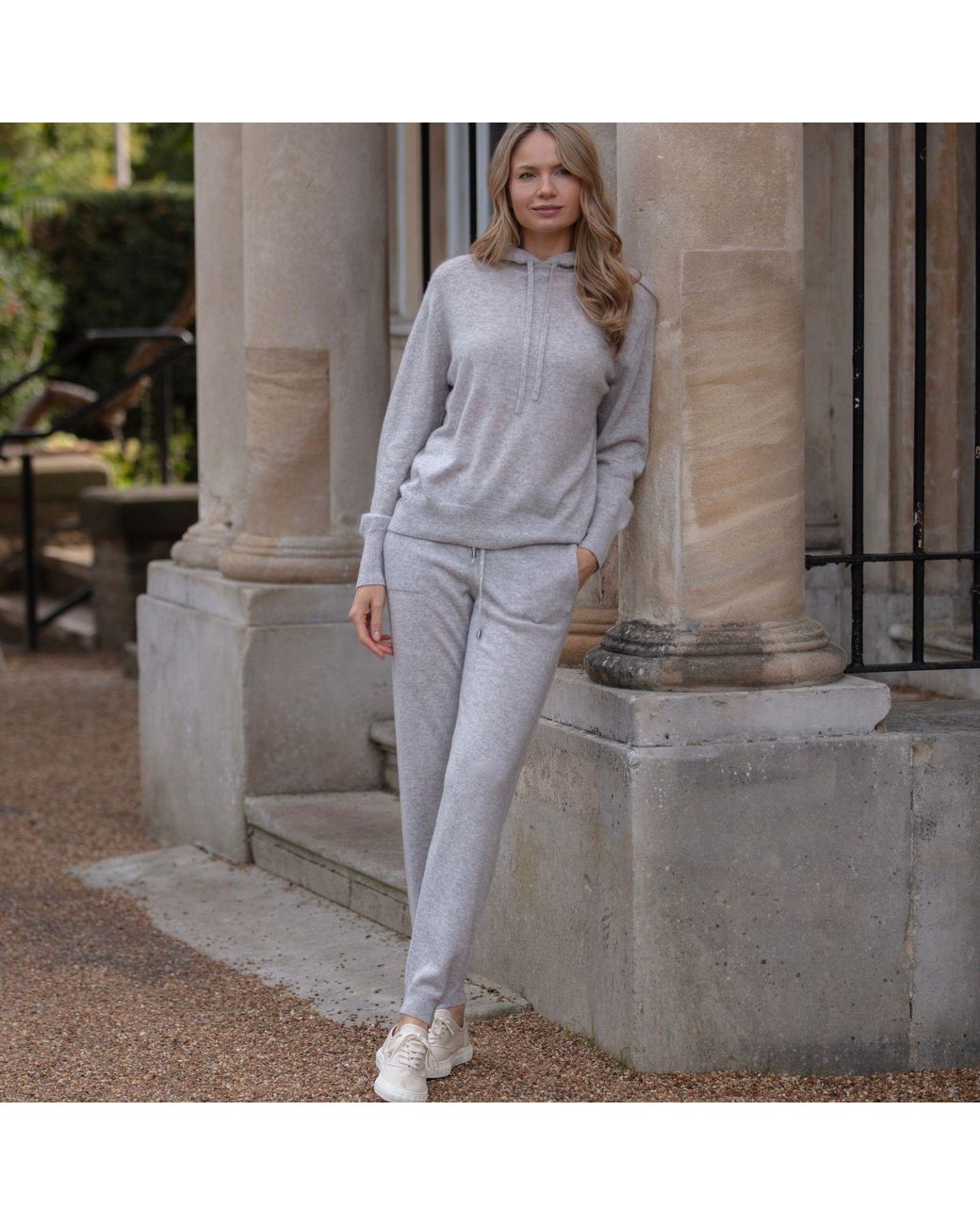 Cove Gray Cashmere Cuffed Joggers