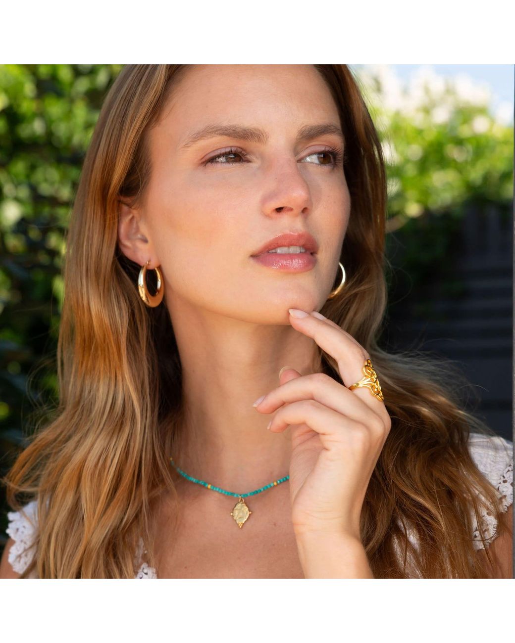 Seven Saints Metallic Leo Gemstone Choker Necklace, Peridot, Plated
