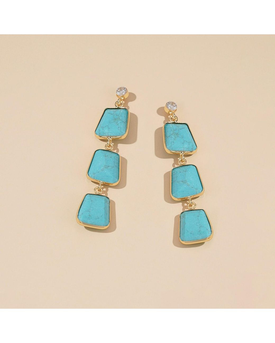 Rare Matters Jewelry Blue Triple Drop Earrings