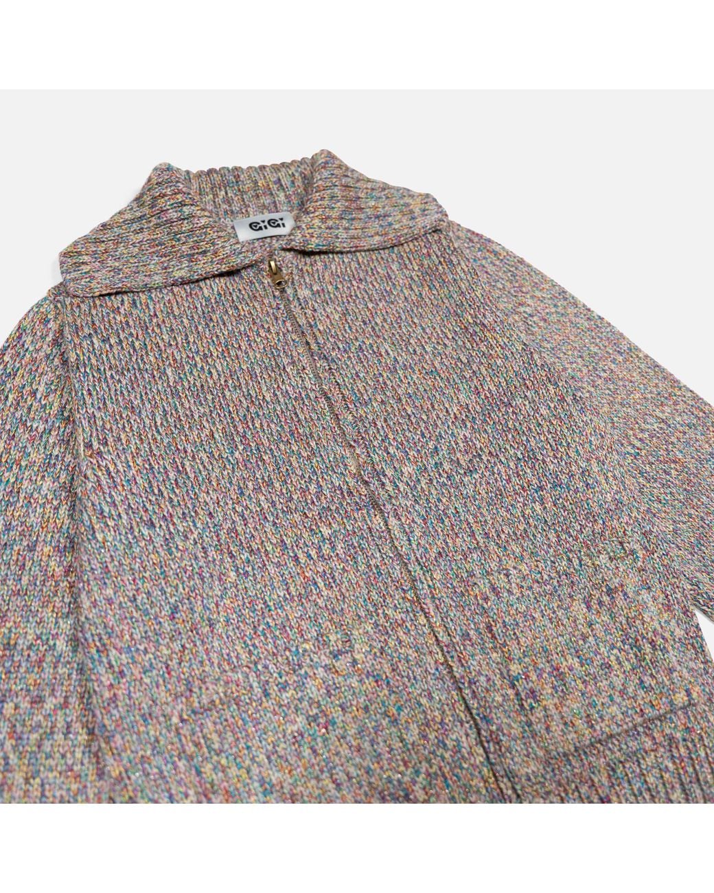 Gigi Knitwear Gray Neutrals Goldie Zip Cardigan
