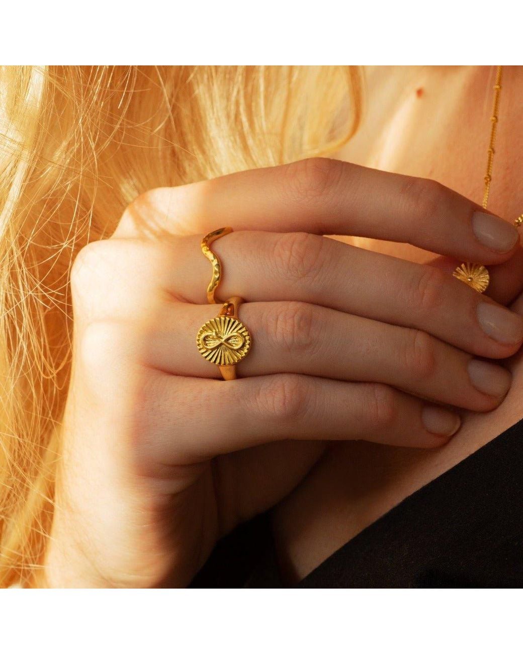 With Love Darling Metallic Curvy Ring