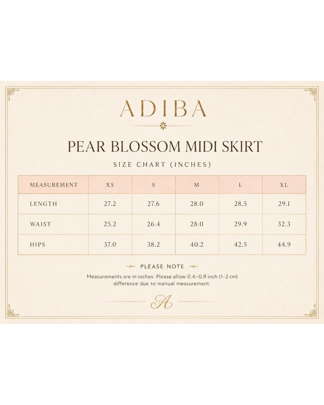 ADIBA Green Pear Blossom Midi Skirt