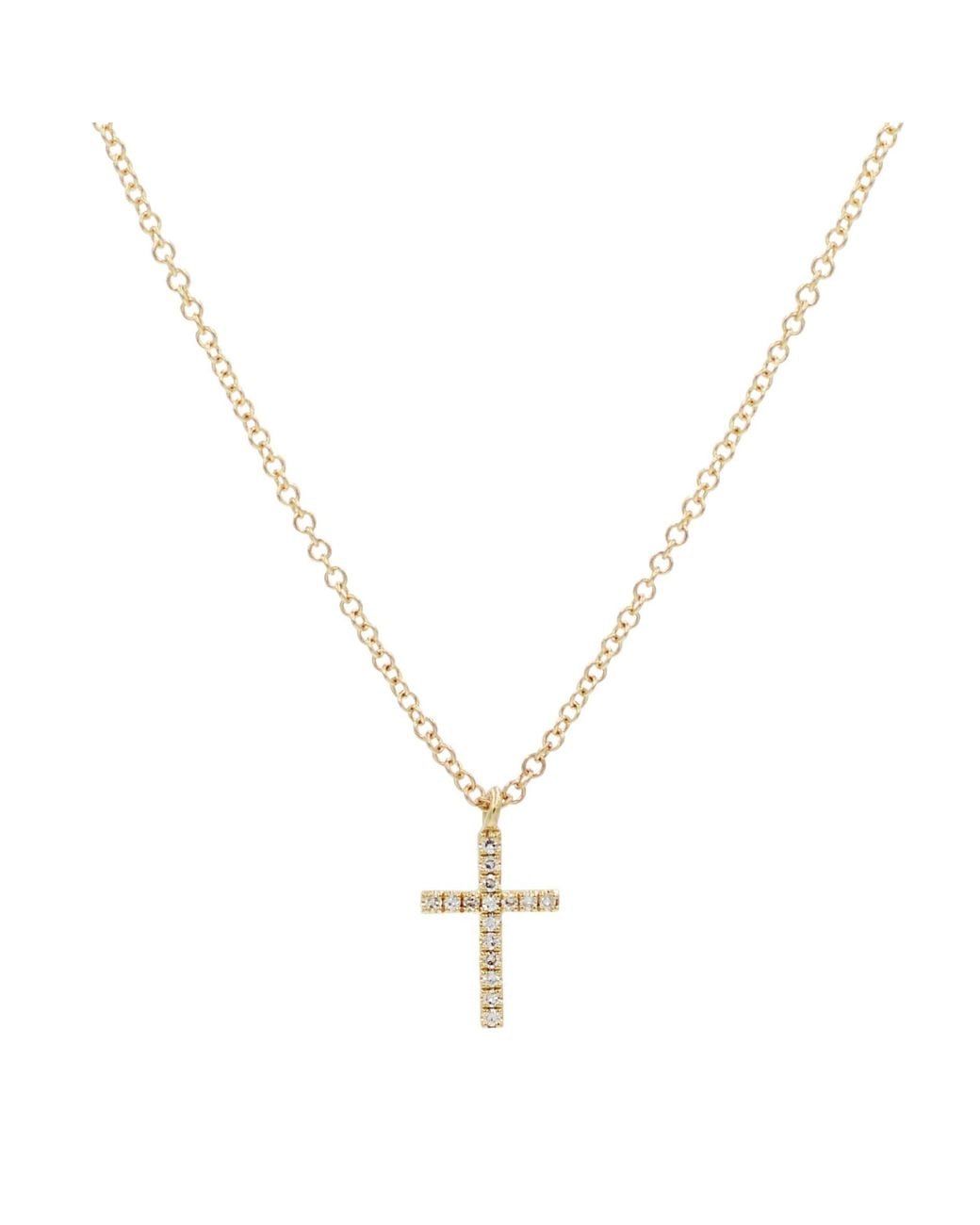 KAMARIA Metallic Mini Diamond Cross Necklace