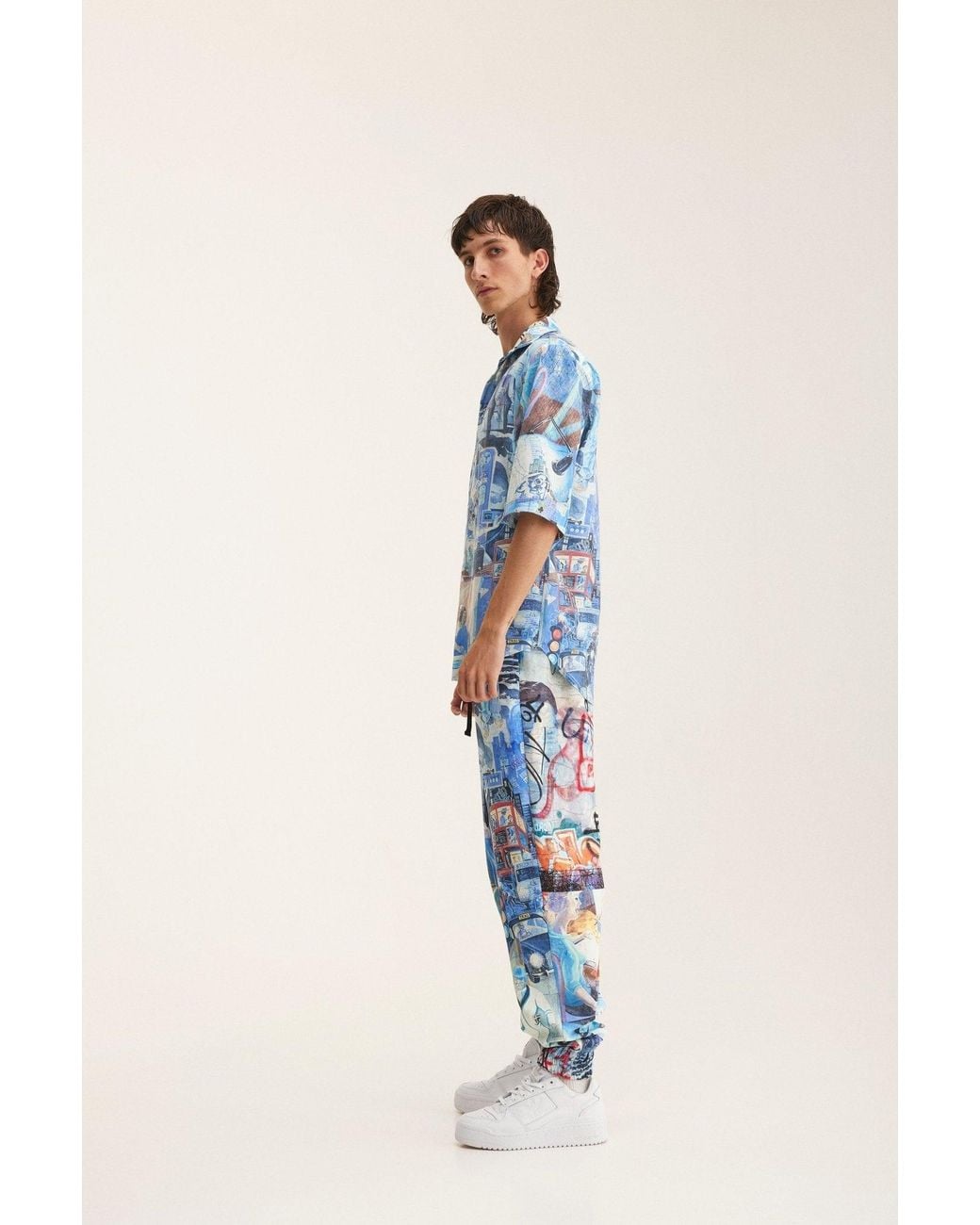 mysimplicated Blue Short Sleeve Shirt And Trousers Set